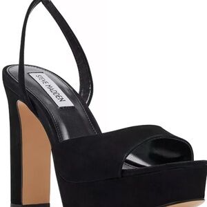 Steve Madden Gonzo Sz 10M Black Stiletto Heels with Ankle Strap 5-1/4” heel